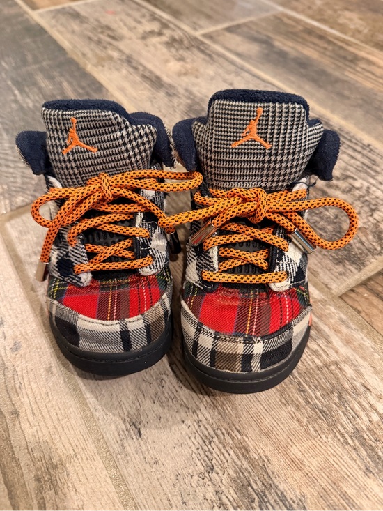 Jordan Other - Rare Jordan Kids' Plaid High-Top Sneakers in Red, Navy & Orange